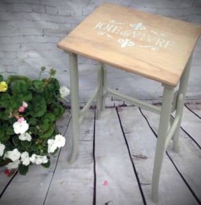 small table with stencil